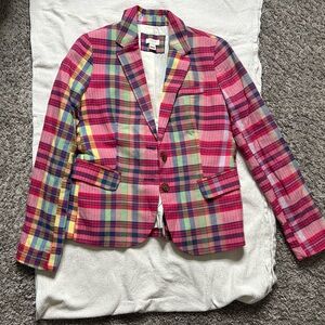 J. Crew Multicolor Plaid Blazer